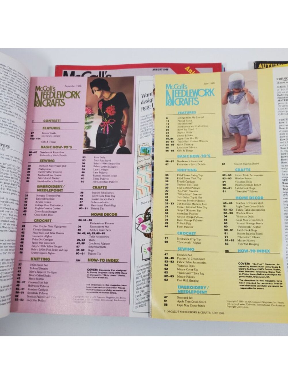 Vintage 1988 1989 McCalls Needlework And Crafts Magazine Lot 10 Issues - Picture 3 of 6